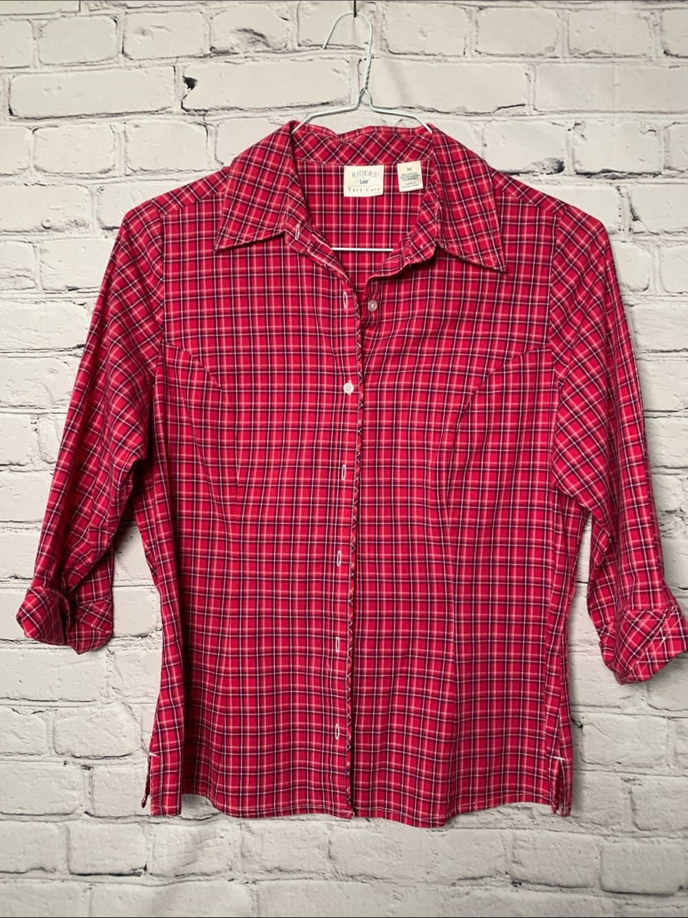 Riders by Lee Red Plaid Long-Sleeve Button-Down Shirt